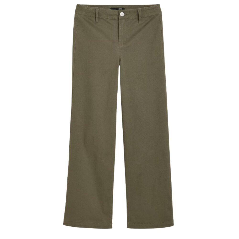 1822 Denim Aurelle High Rise Wide Leg Jean Olive Green Women's 8 Inseam 30"
